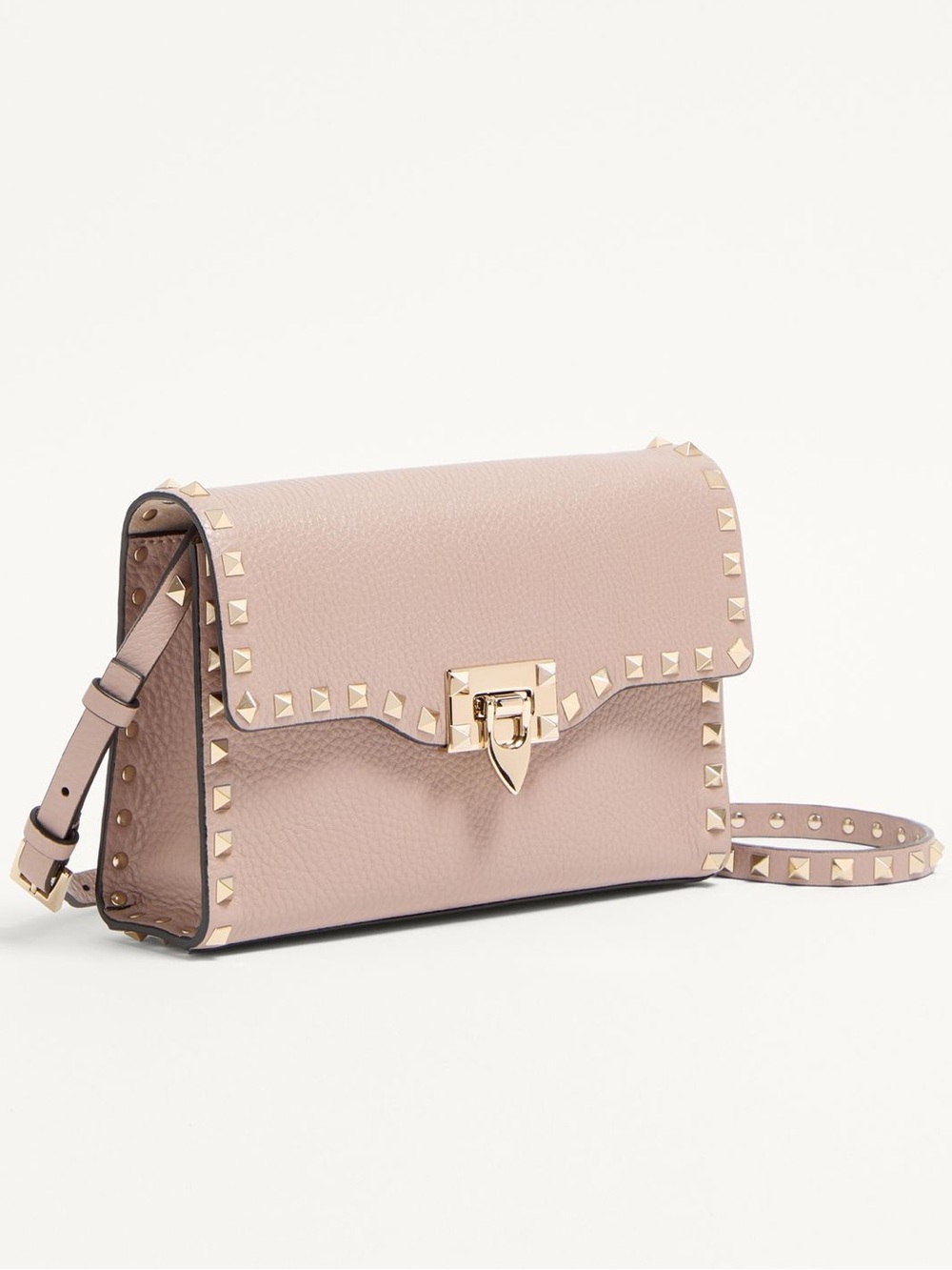 VALENTINO Garavani Small Rockstud Grainy Calfskin Crossbody Bag